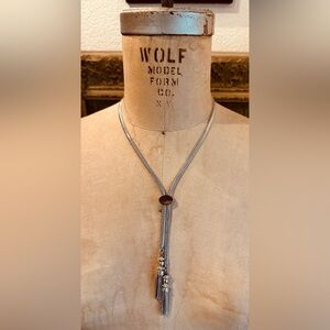 Vintage Monet Silver Fringe Slide Necklace